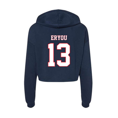 UConn - NCAA Women's Ice Hockey : Emma Eryou - Women's Crop Fleece Hoodie-1