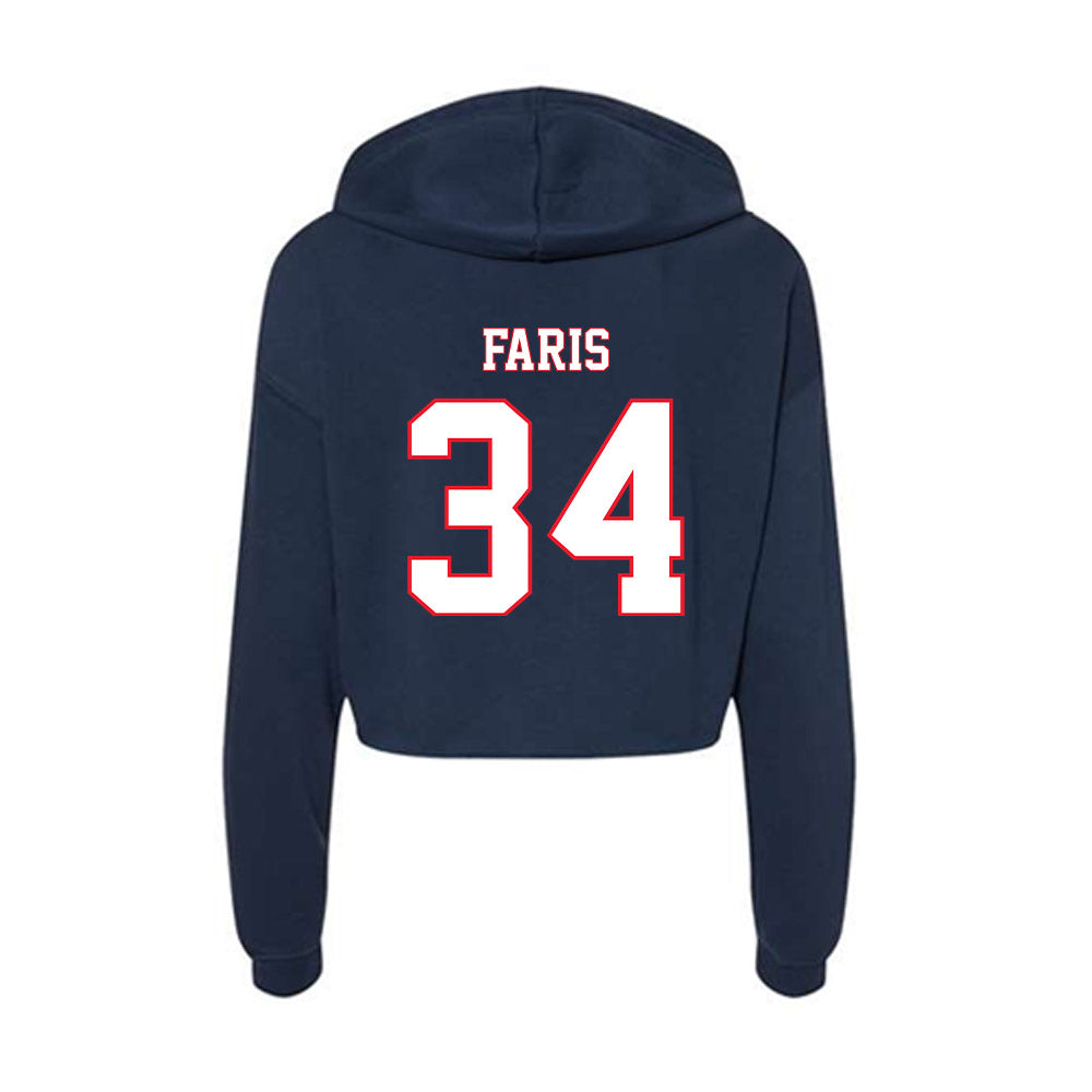 UConn - Women's Basketball Legends : Kelly Faris - Women's Crop Fleece Hoodie-1