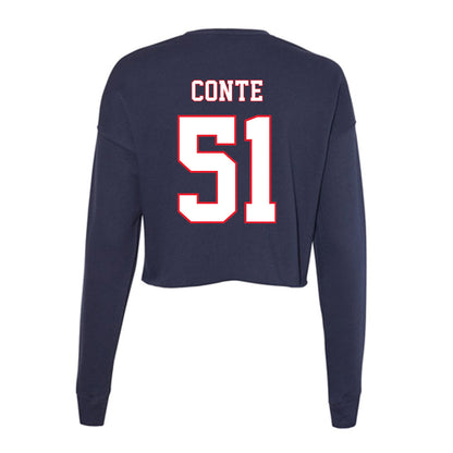 UConn - NCAA Baseball : Giovanni Conte - Women's Cropped Crew Fleece-1