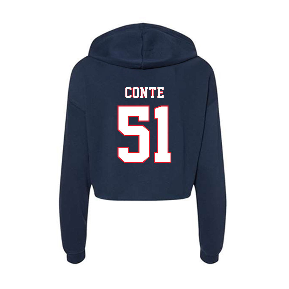 UConn - NCAA Baseball : Giovanni Conte - Women's Crop Fleece Hoodie-1