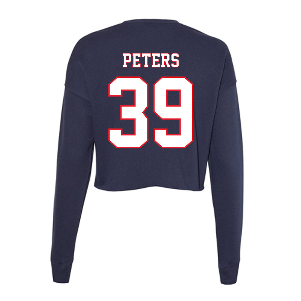 UConn - NCAA Baseball : Kyle Peters - Women's Cropped Crew Fleece-1