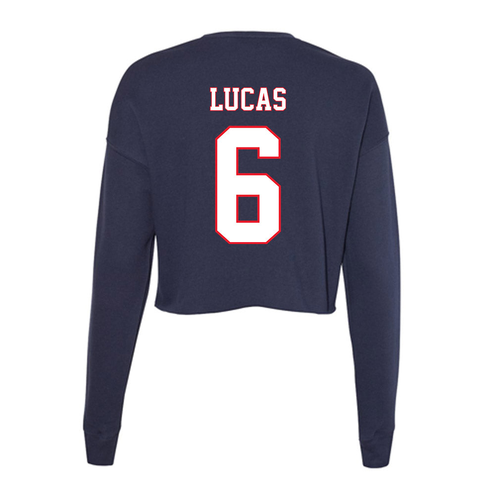 UConn - NCAA Men's Ice Hockey : Andrew Lucas - Women's Cropped Crew Fleece-1