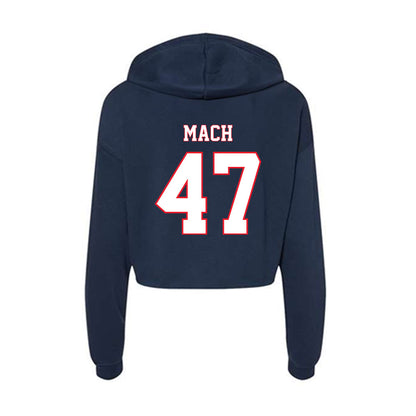 UConn - NCAA Baseball : Alex Mach - Women's Crop Fleece Hoodie-1