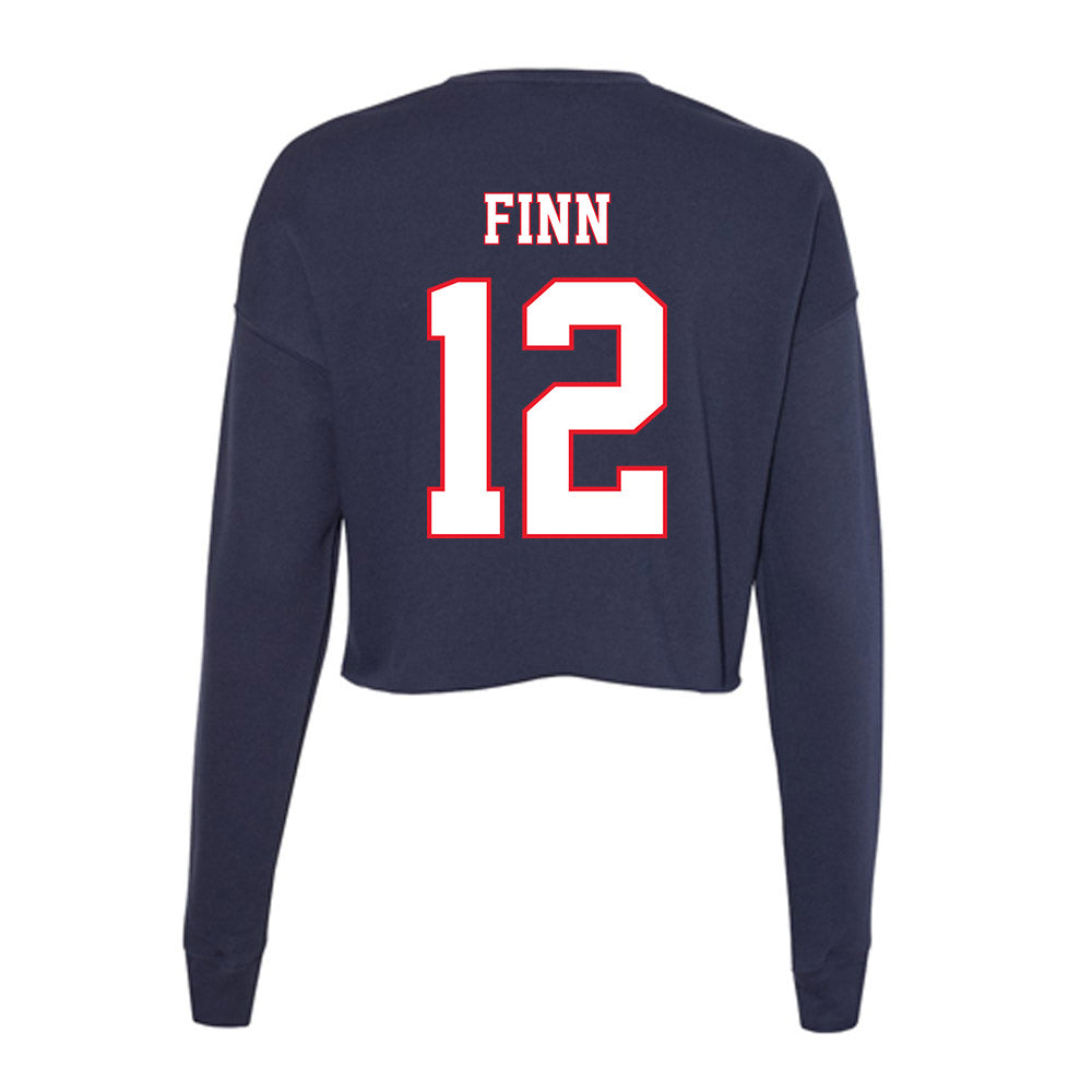 UConn - NCAA Baseball : Sean Finn - Women's Cropped Crew Fleece-1