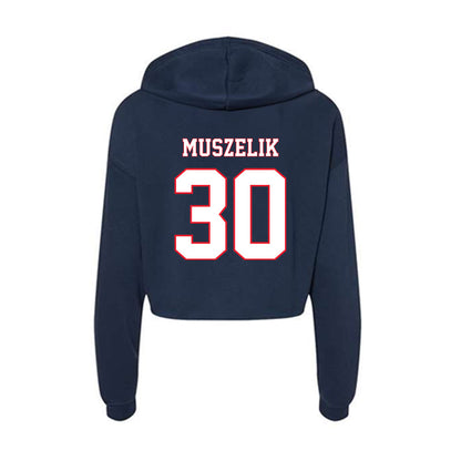 UConn - NCAA Men's Ice Hockey : Tyler Muszelik - Women's Crop Fleece Hoodie-1