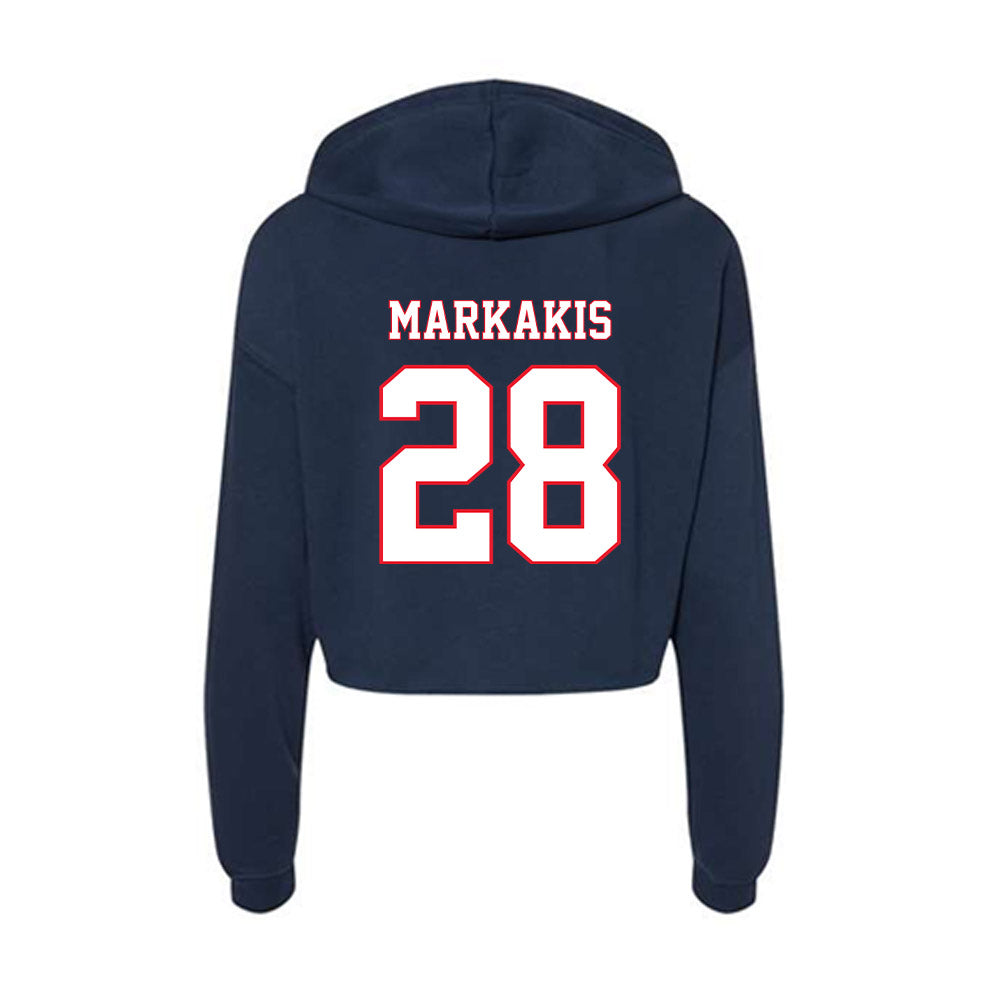 UConn - NCAA Women's Ice Hockey : Elena Markakis - Women's Crop Fleece Hoodie-1