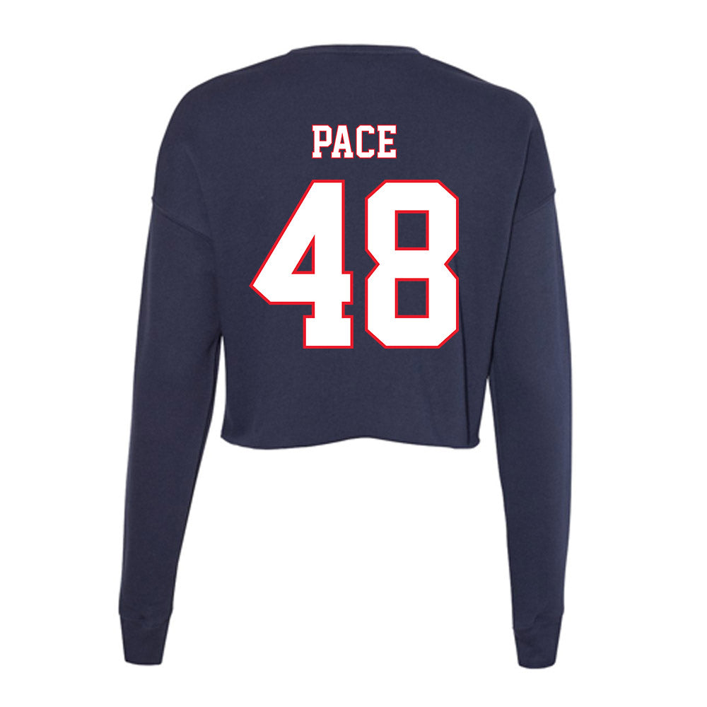 UConn - NCAA Football : Connor Pace - Women's Cropped Crew Fleece-1