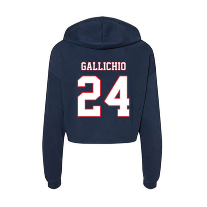 UConn - NCAA Men's Lacrosse : Eric Gallichio - Women's Crop Fleece Hoodie-1