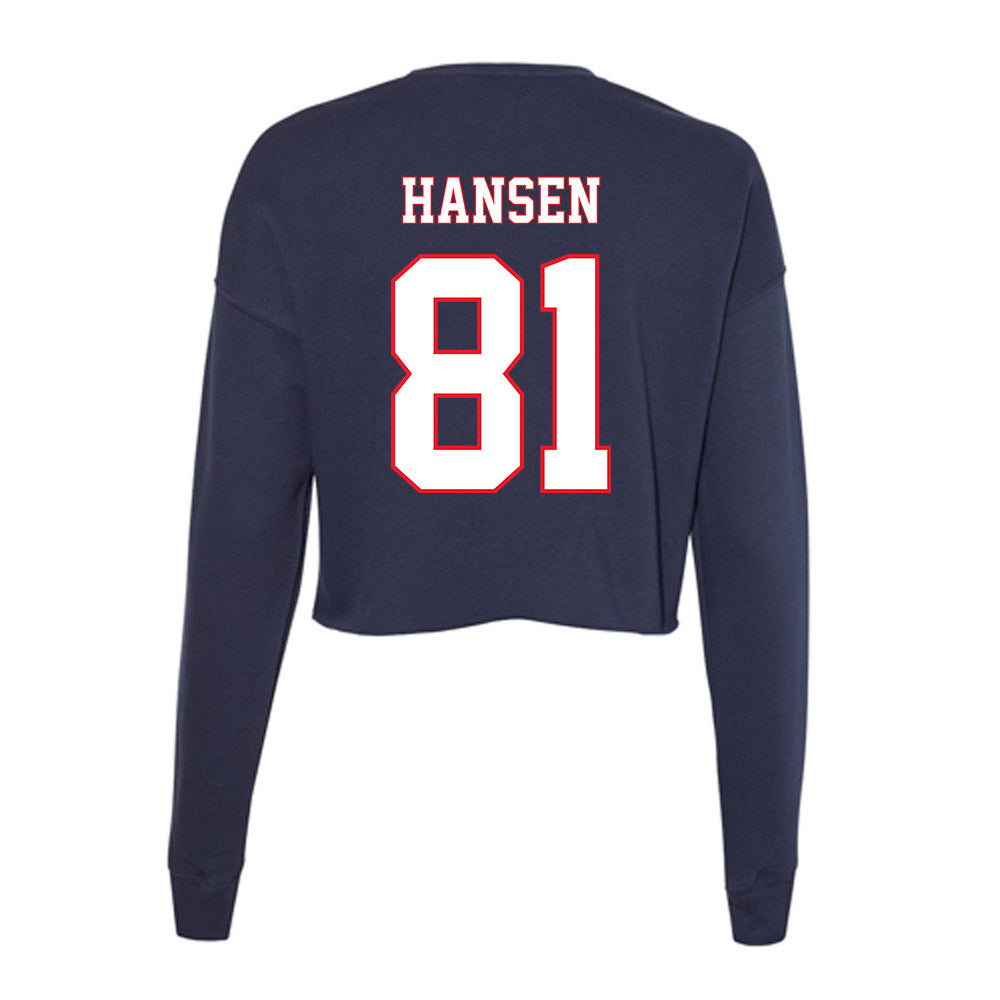 UConn - NCAA Football : Louis Hansen - Women's Cropped Crew Fleece-1