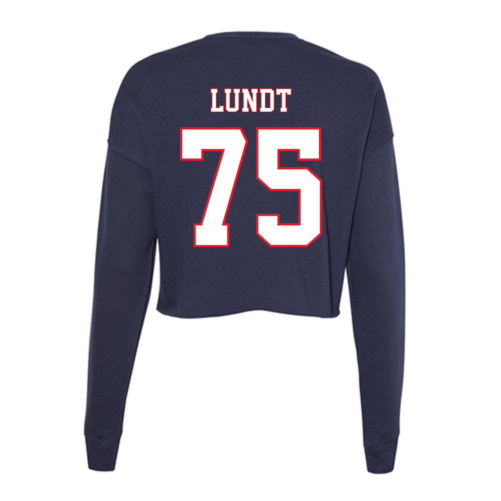 UConn - NCAA Football : Chase Lundt - Women's Cropped Crew Fleece-1