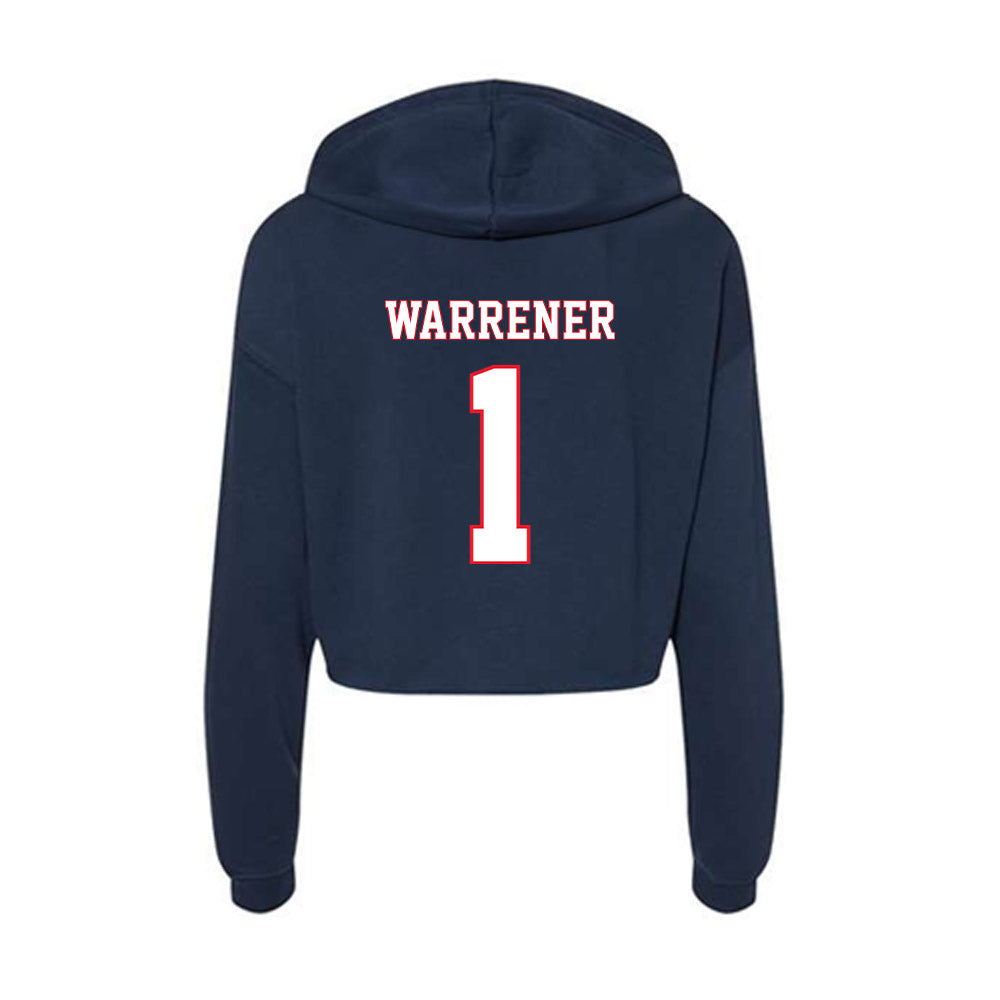 UConn - NCAA Women's Ice Hockey : Megan Warrener - Women's Crop Fleece Hoodie-1