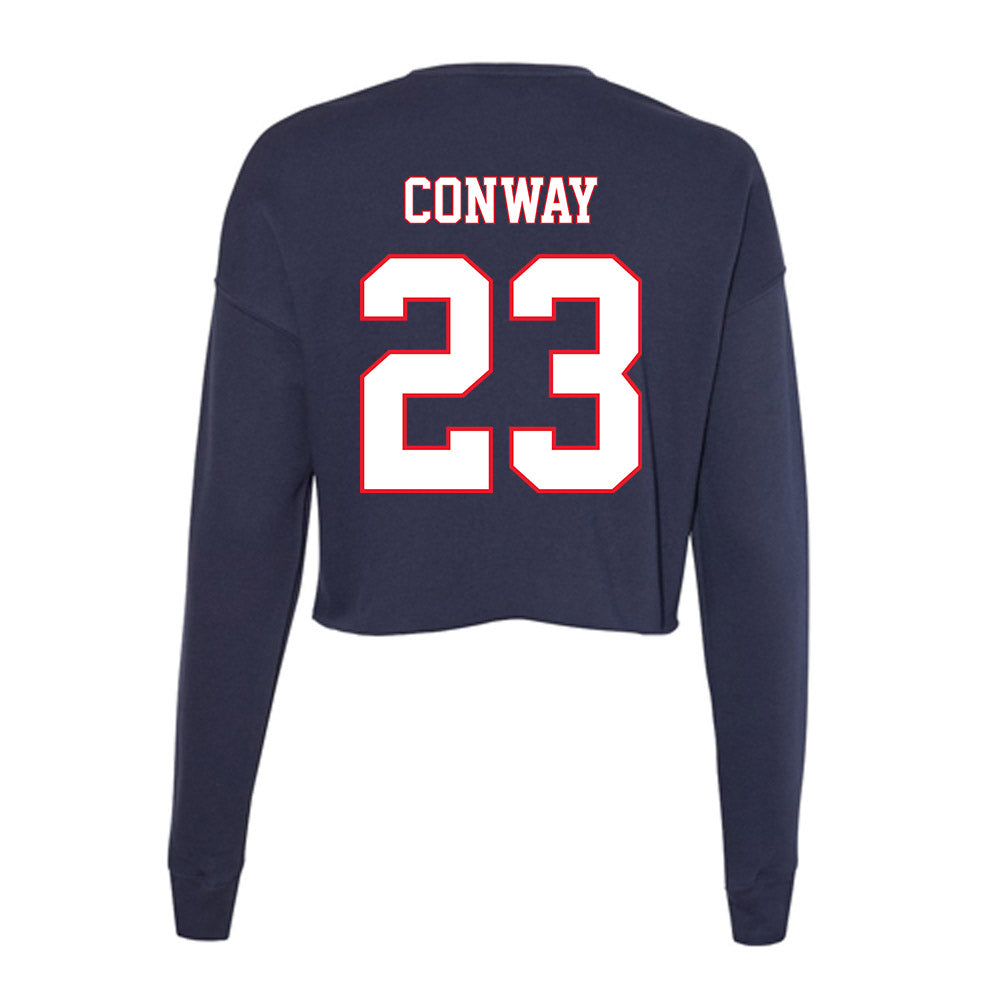 UConn - NCAA Men's Soccer : Eli Conway - Women's Cropped Crew Fleece-1