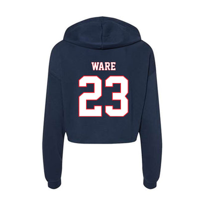 UConn - NCAA Women's Ice Hockey : Brianna Ware - Women's Crop Fleece Hoodie-1