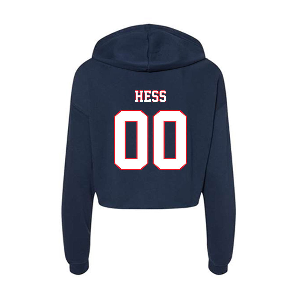 UConn - NCAA Men's Soccer : Justin Hess - Women's Crop Fleece Hoodie-1