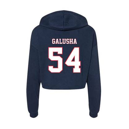 UConn - NCAA Baseball : Thomas Galusha - Women's Crop Fleece Hoodie-1