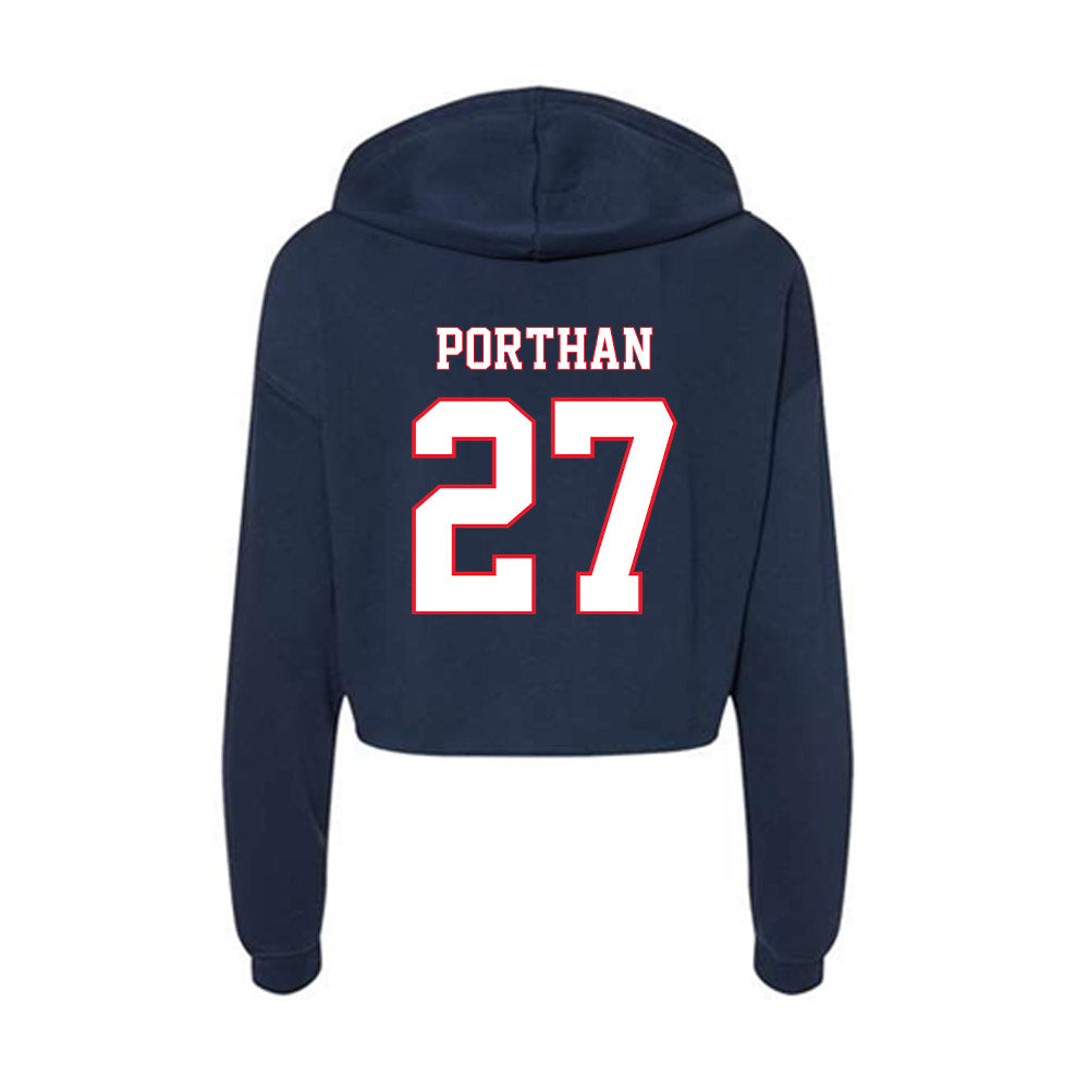 UConn - NCAA Women's Ice Hockey : Taylor Porthan - Women's Crop Fleece Hoodie-1