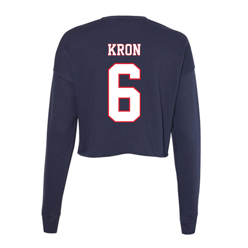 UConn - NCAA Baseball : Drew Kron - Women's Cropped Crew Fleece-1