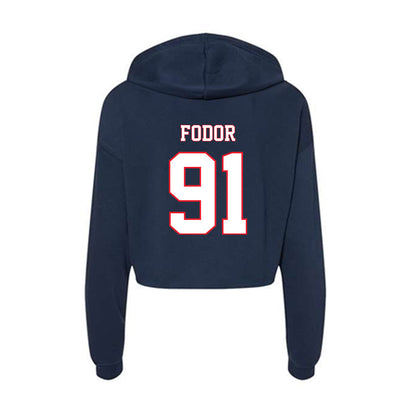 UConn - NCAA Football : Brady Fodor - Women's Crop Fleece Hoodie-1