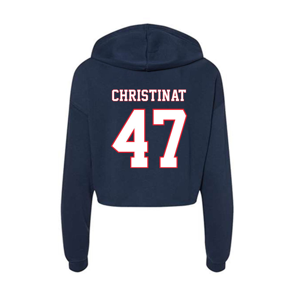 UConn - NCAA Football : Zachary Christinat - Women's Crop Fleece Hoodie-1