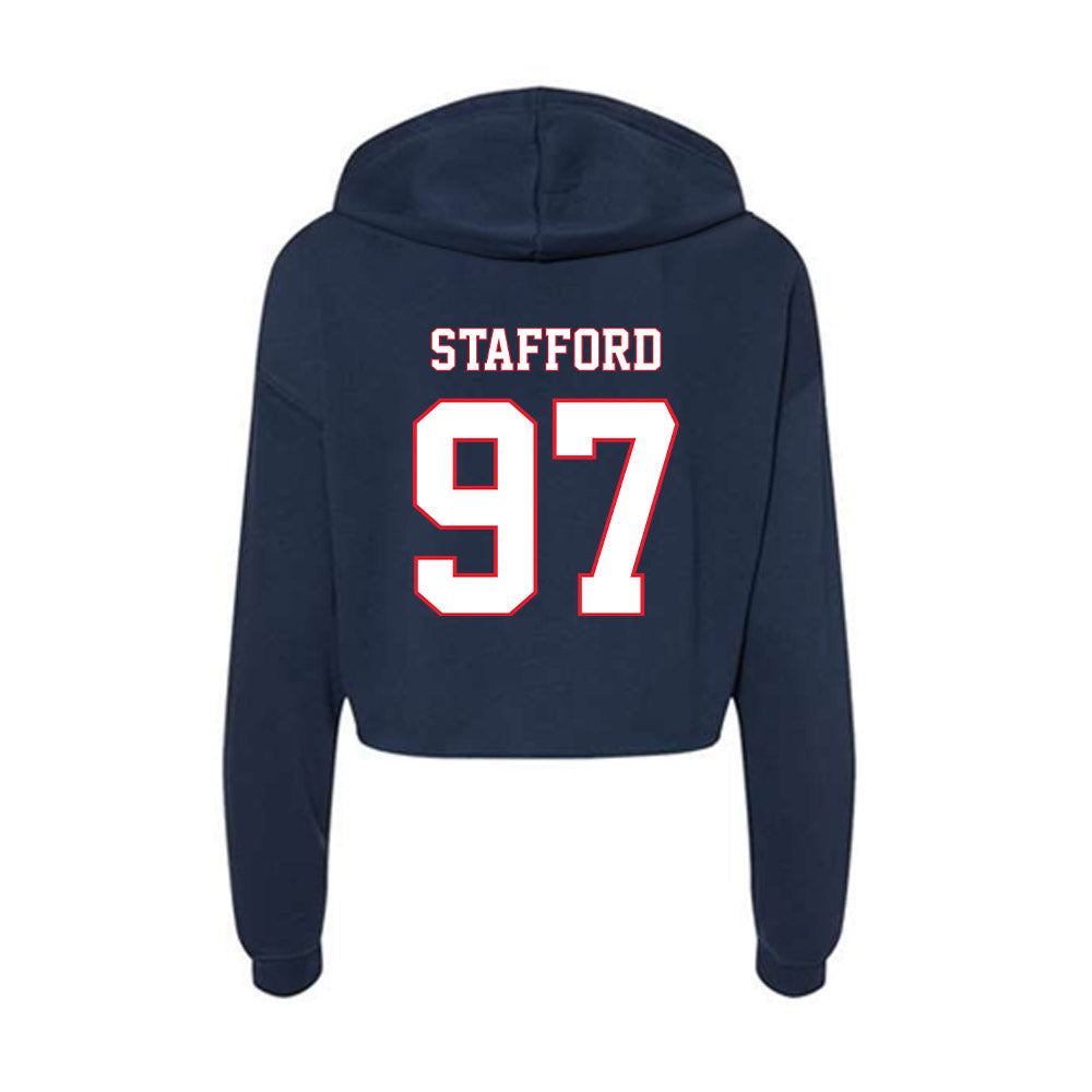 UConn - NCAA Football : Jelani Stafford - Women's Crop Fleece Hoodie-1