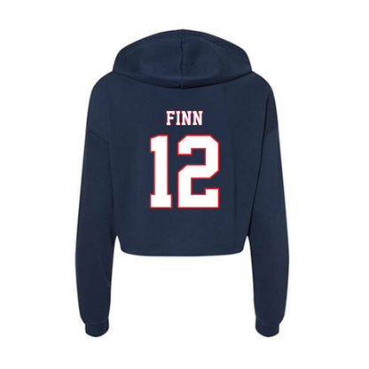 UConn - NCAA Baseball : Sean Finn - Women's Crop Fleece Hoodie-1