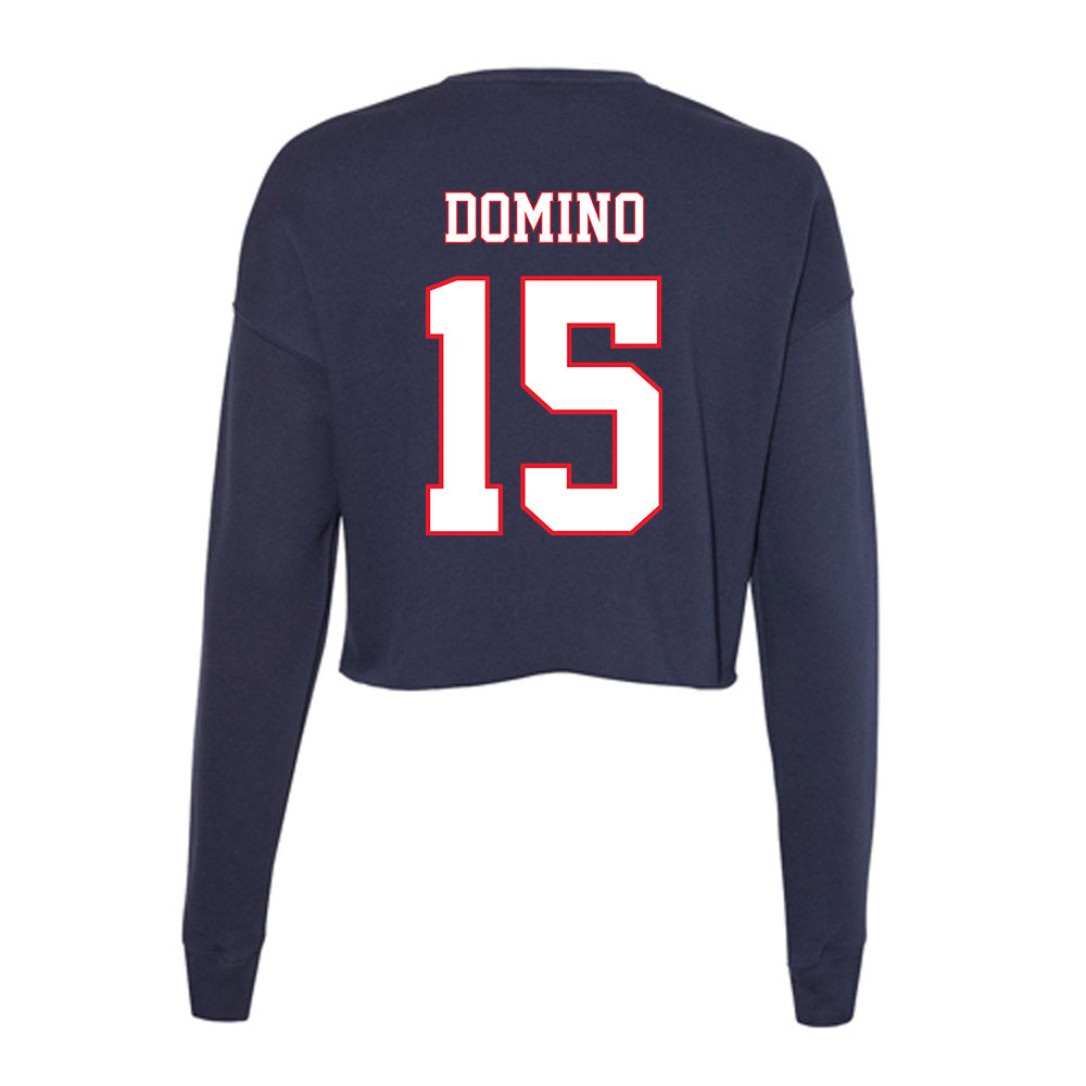 UConn - NCAA Football : Bryan Domino - Women's Cropped Crew Fleece-1