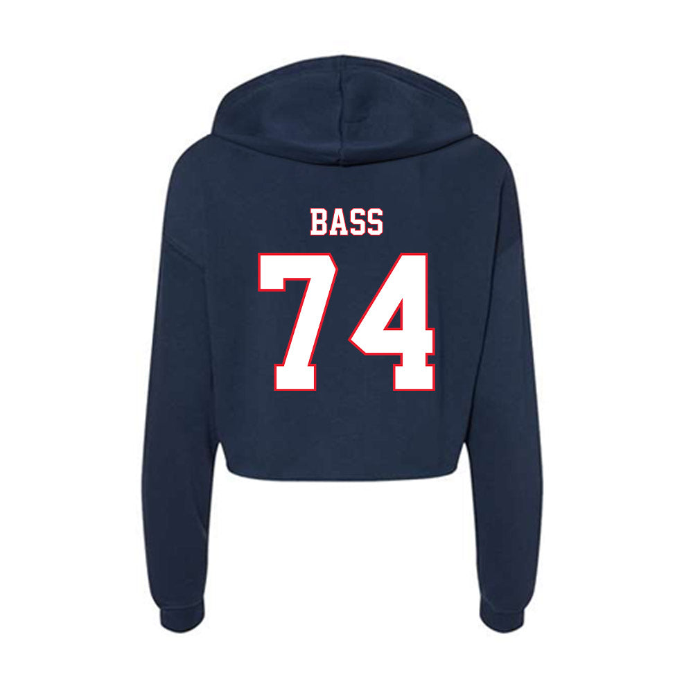 UConn - NCAA Football : Jayden Bass - Women's Crop Fleece Hoodie-1