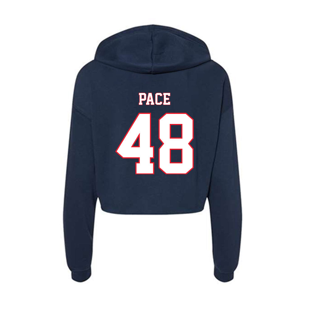 UConn - NCAA Football : Connor Pace - Women's Crop Fleece Hoodie-1