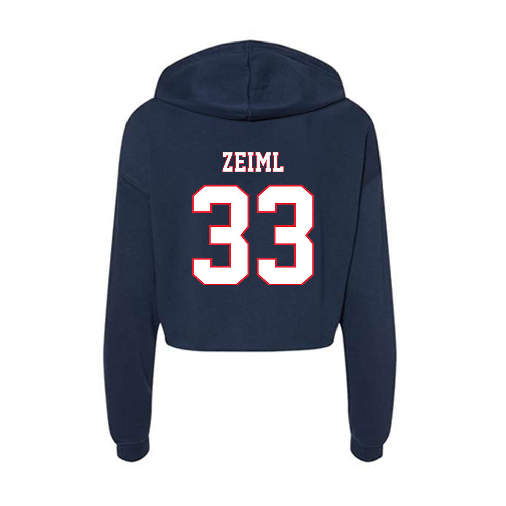 UConn - NCAA Women's Lacrosse : Sofia Zeiml - Women's Crop Fleece Hoodie-1