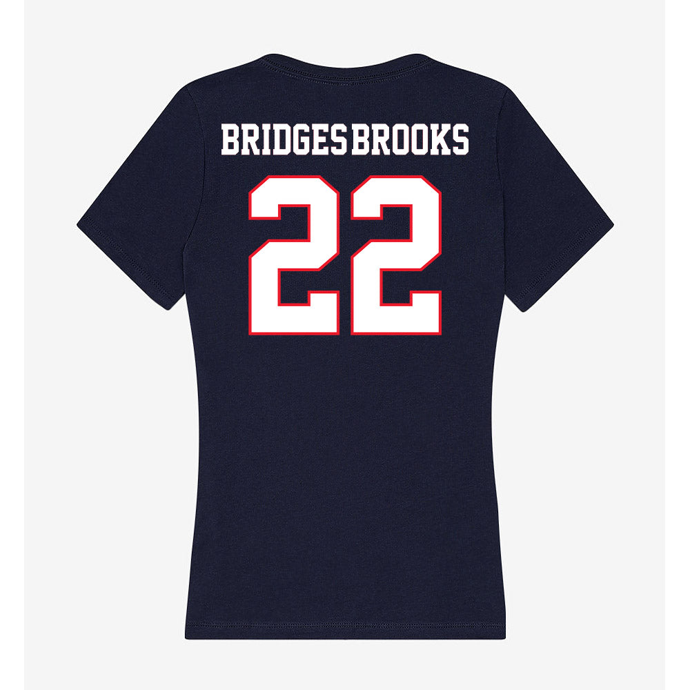 UConn - NCAA Football : Axavier Bridges-Brooks - Women's V-Neck T-Shirt-1