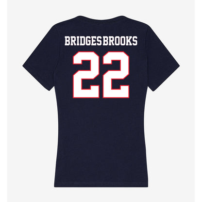 UConn - NCAA Football : Axavier Bridges-Brooks - Women's V-Neck T-Shirt-1