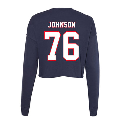 UConn - NCAA Football : Toriyan Johnson - Women's Cropped Crew Fleece-1