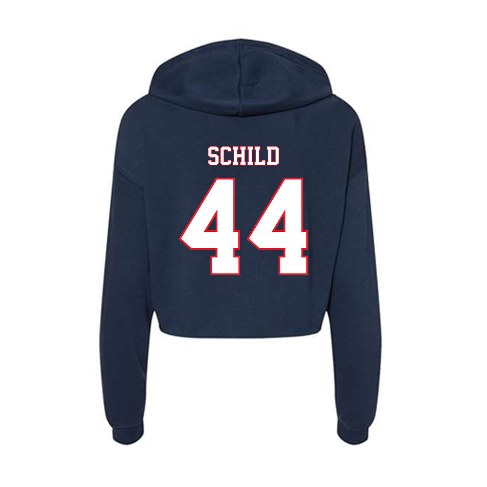 UConn - NCAA Baseball : Ben Schild - Women's Crop Fleece Hoodie-1