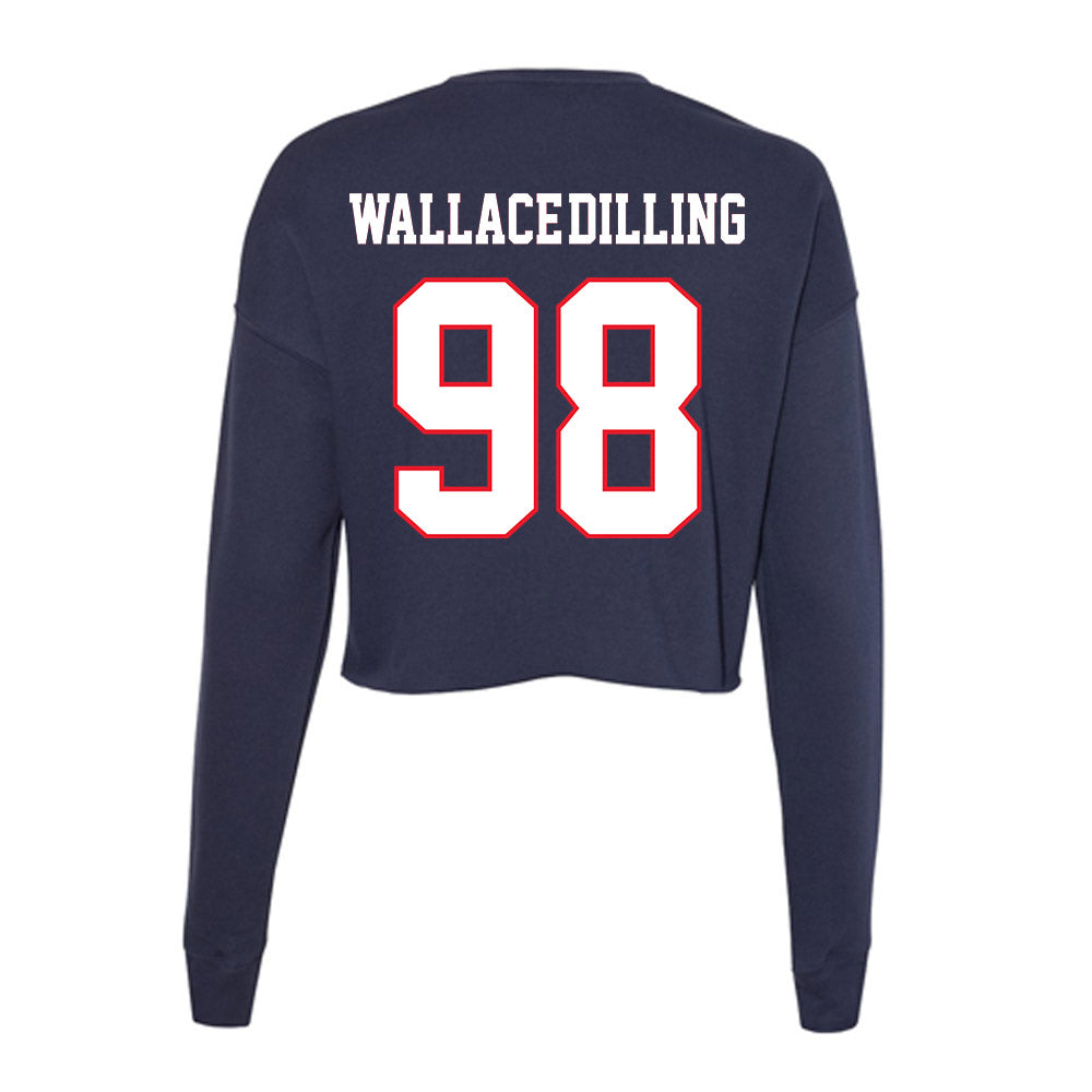 UConn - NCAA Football : Nathaniel Wallace-Dilling - Women's Cropped Crew Fleece-1