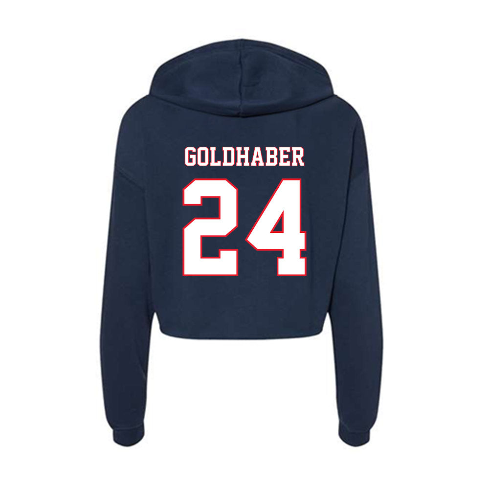 UConn - NCAA Women's Lacrosse : Alana Goldhaber - Women's Crop Fleece Hoodie-1