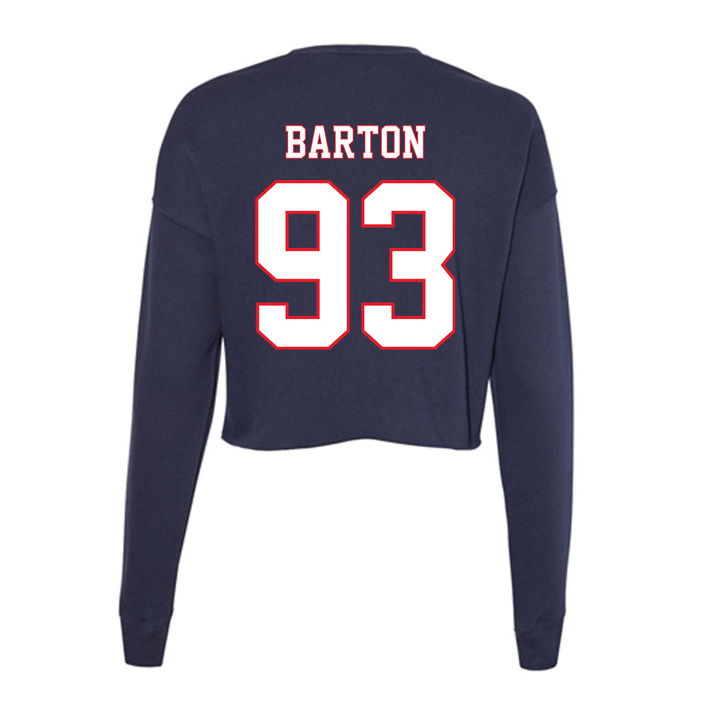 UConn - NCAA Football : Jack Barton - Women's Cropped Crew Fleece-1