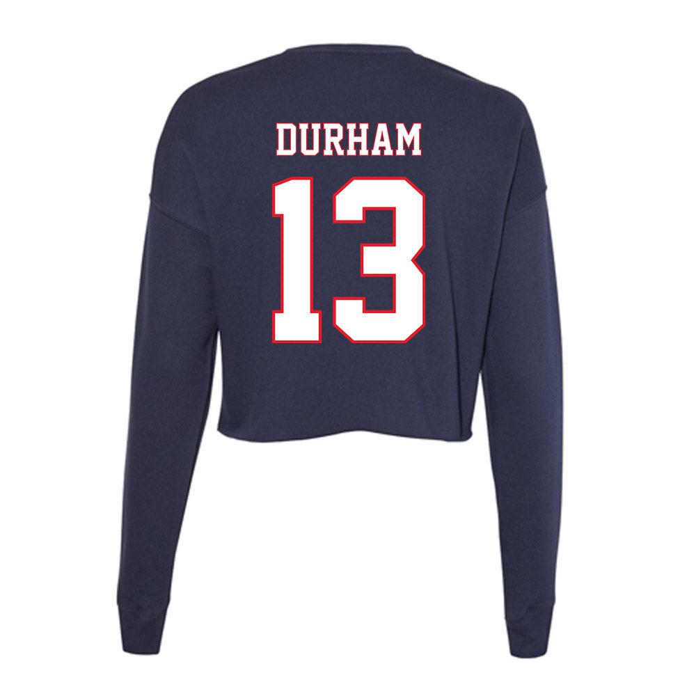 UConn - NCAA Men's Soccer : Kyle Durham - Women's Cropped Crew Fleece-1