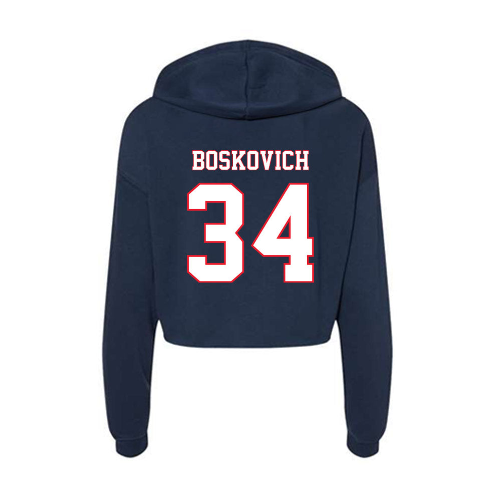 UConn - NCAA Football : Carter Boskovich - Women's Crop Fleece Hoodie-1