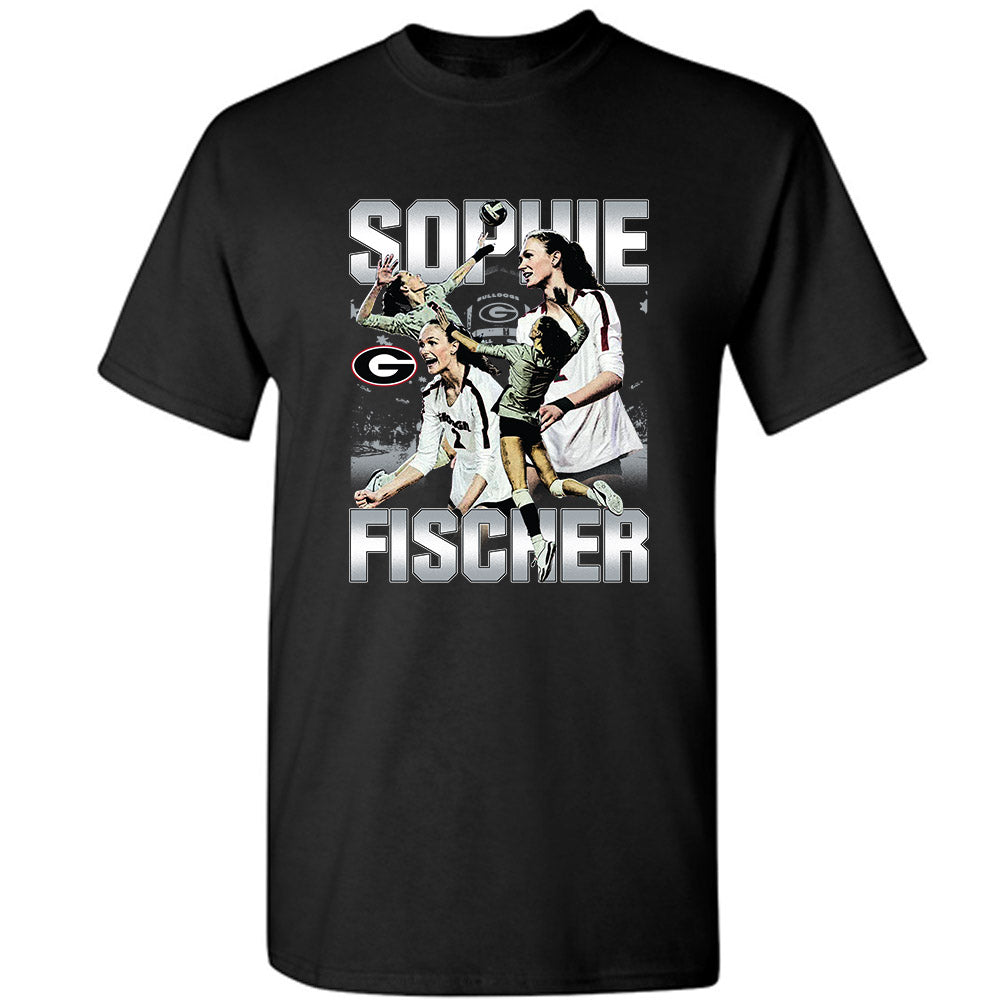 Georgia - NCAA Women's Volleyball : Sophie Fischer - Player Collage T-Shirt-0