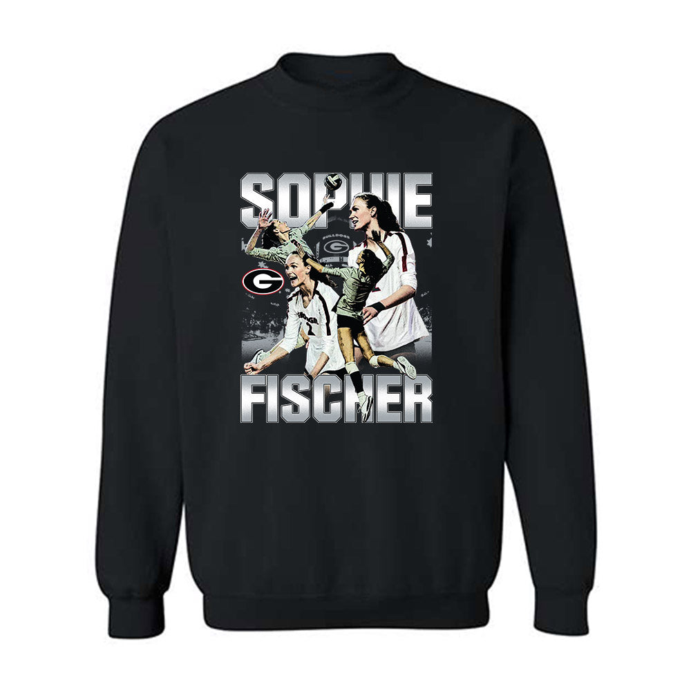 Georgia - NCAA Women's Volleyball : Sophie Fischer - Player Collage Crewneck Sweatshirt-0