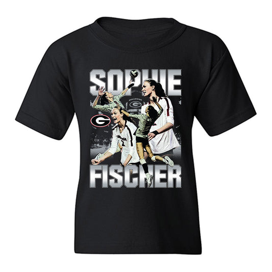 Georgia - NCAA Women's Volleyball : Sophie Fischer - Player Collage Youth T-Shirt-0