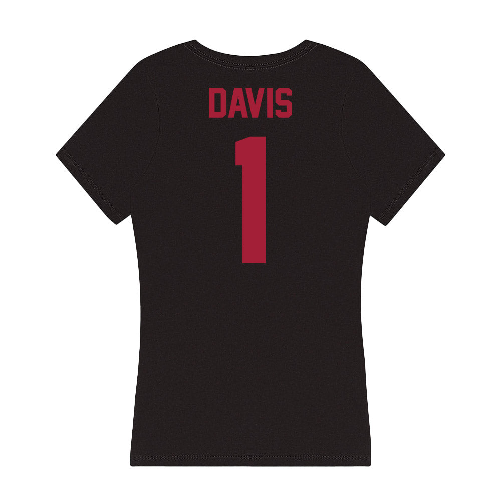 Alabama - Men's Basketball Alumni : Chuck Davis - Women's V-Neck T-Shirt-1