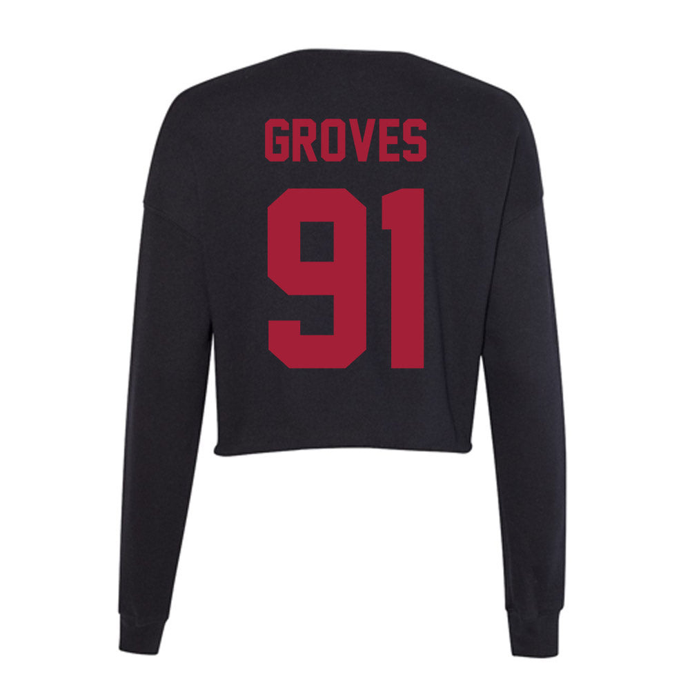 Alabama - Football Alumni : Don Groves - Women's Cropped Crew Fleece-1