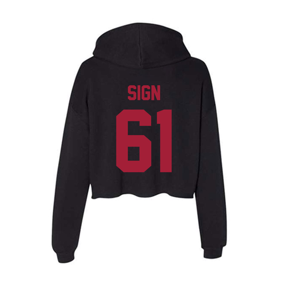 Alabama - Football Alumni : Christopher Sign - Women's Crop Fleece Hoodie-1