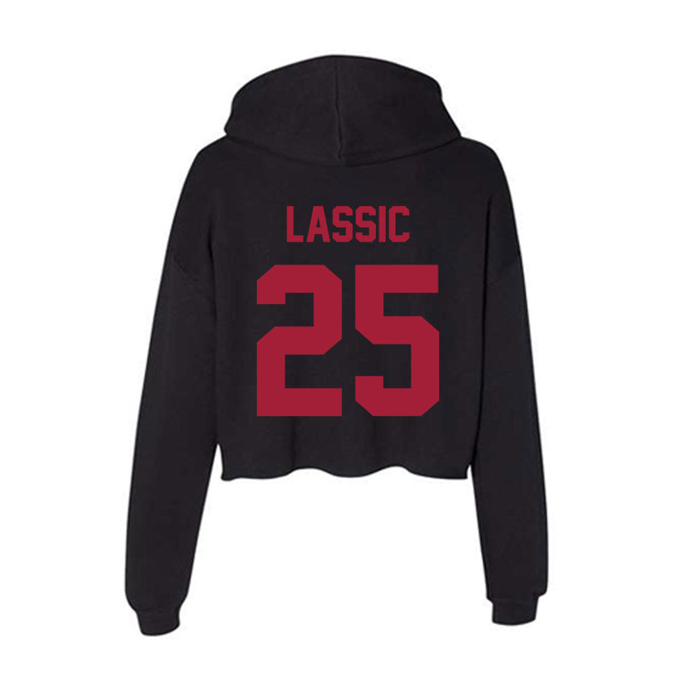 Alabama - Football Alumni : Derrick Lassic - Women's Crop Fleece Hoodie-1