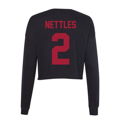 Alabama - Women's Basketball Alumni : Marverly Nettles - Women's Cropped Crew Fleece-1