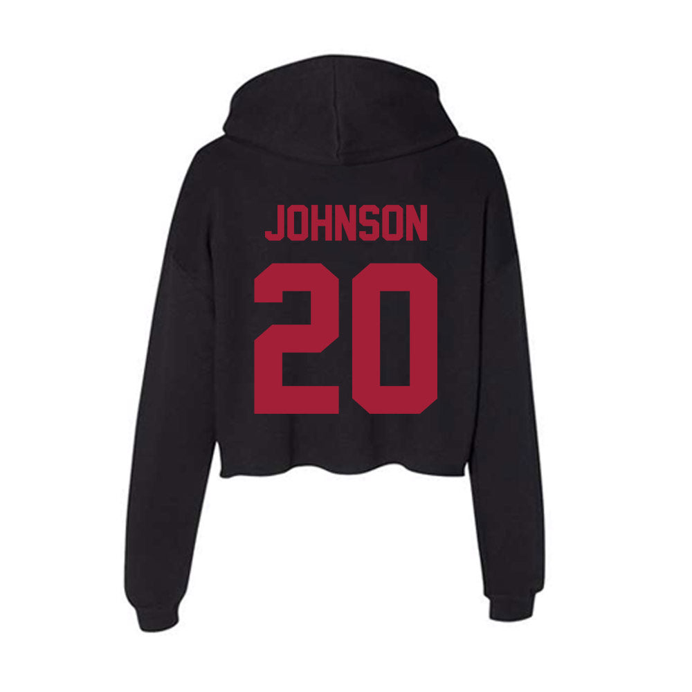 Alabama - Women's Basketball Alumni : Niesa Johnson - Women's Crop Fleece Hoodie-1