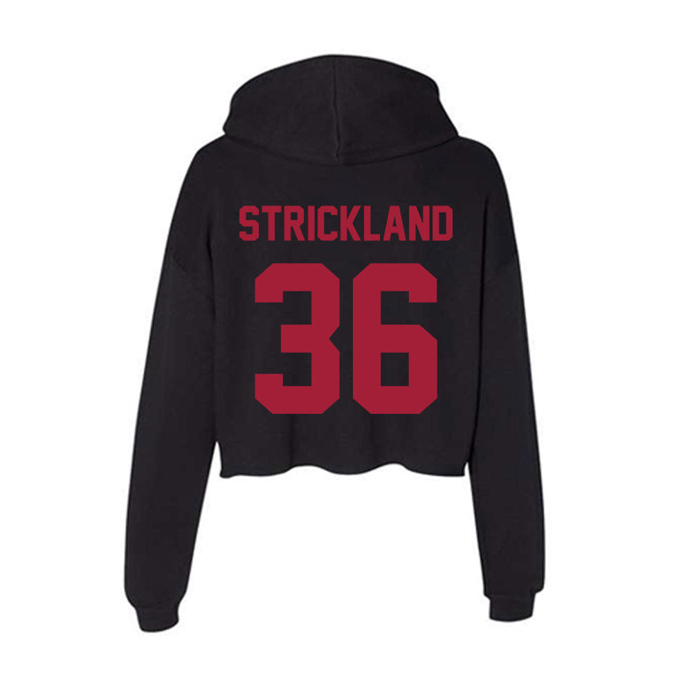 Alabama - Football Alumni : Chuck Strickland - Women's Crop Fleece Hoodie-1