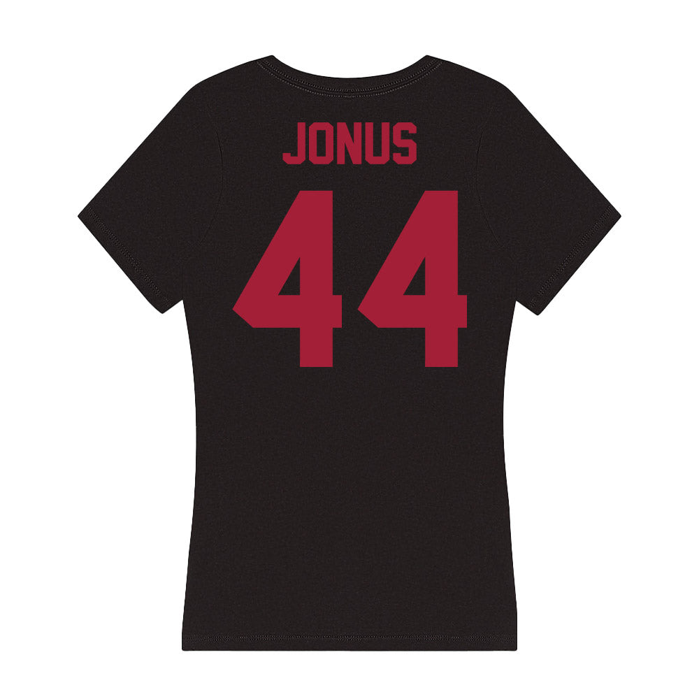 Alabama - Men's Basketball Alumni : Justin Jonus - Women's V-Neck T-Shirt-1