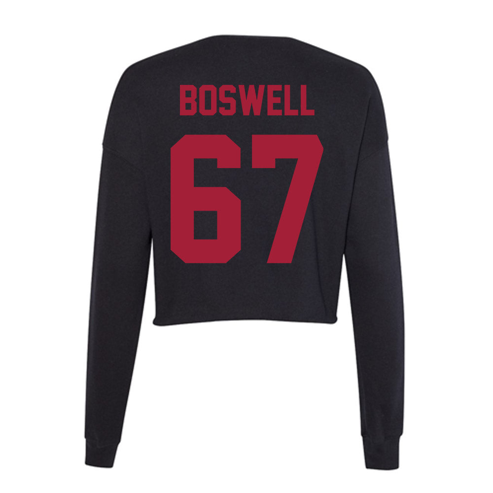 Alabama - Football Alumni : John Boswell - Women's Cropped Crew Fleece-1